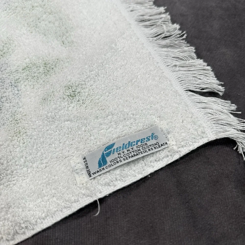 Vintage Fieldcrest Retro blue towel set bath hand‎ washcloth 1970s